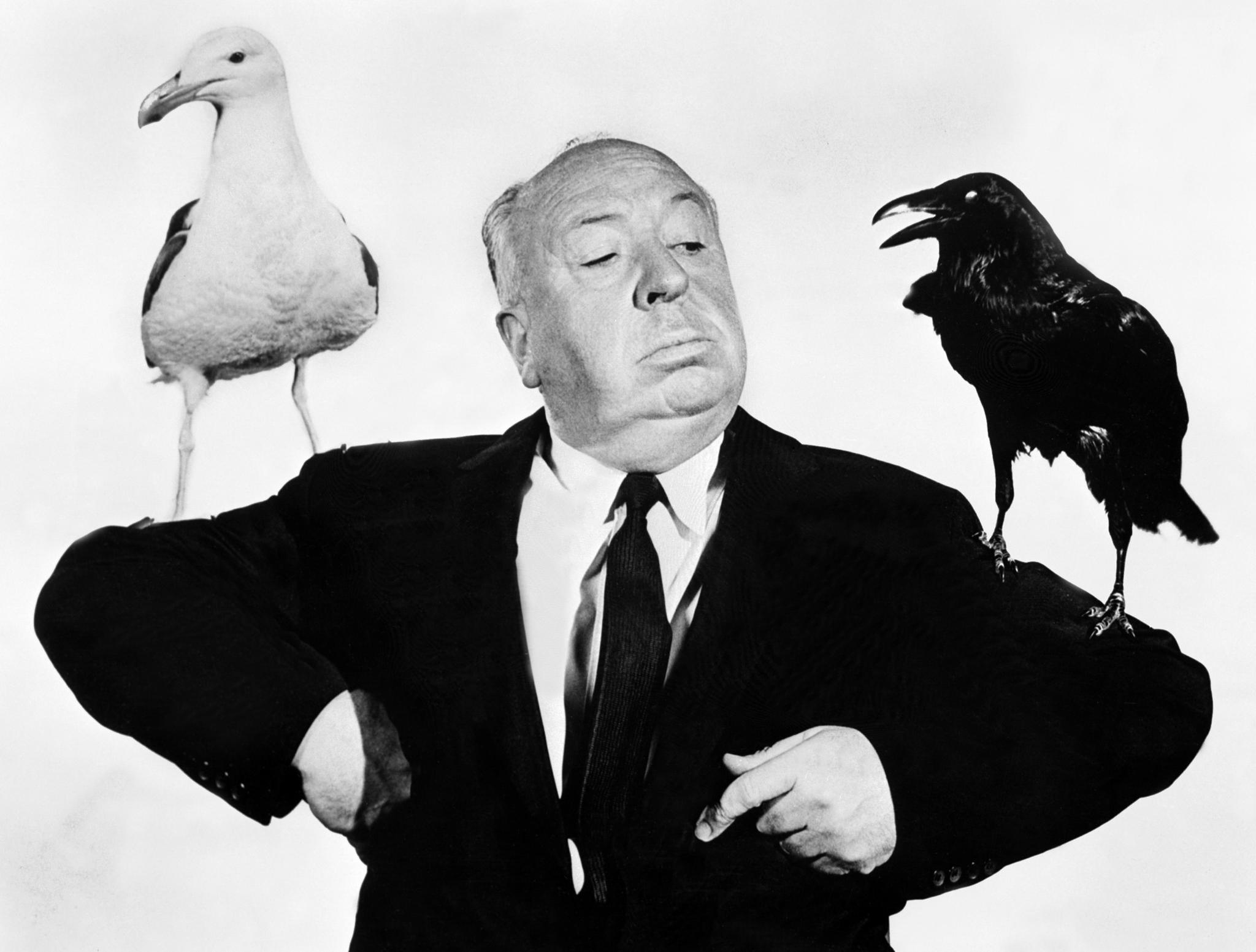 ORG XMIT: S11ABC5EB_WIRE (FILES) File picture taken in 1963 shows British film director Alfred Hitchcock (1899-1980) during the shooting of his movie 'The Birds'. Hitckcock directed his first film in 1925 and rose to become the master of suspense, internationally recognized for his intricate plots and novel camera technique. Hollywood will celebrate 13 August 1999 the centenary of Hitchcock's birth. AFP PHOTO FILES IMF25 09102004xMOVIES 10072005xGuidelive